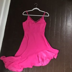 Hot pink silky dress from the UK